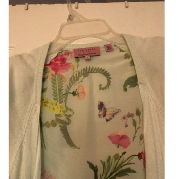 Ted Baker Cleme Wallpaper Print Cardigan Sweater size 1 nwot - Picture 4 of 13